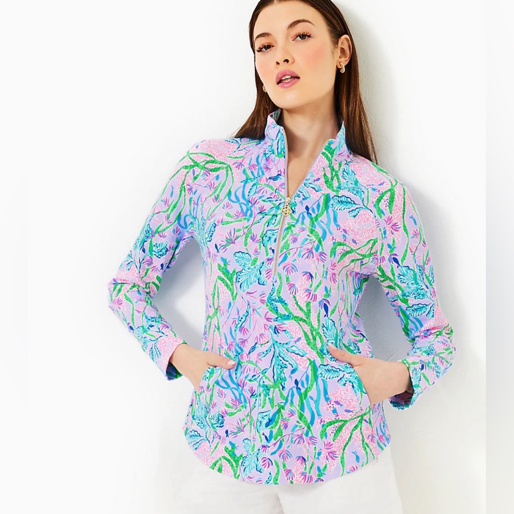 N.W.T. Lilly Pulitzer UPF 50 Skipper Popover Size XL Multi Seacret Escape 🐠🦀